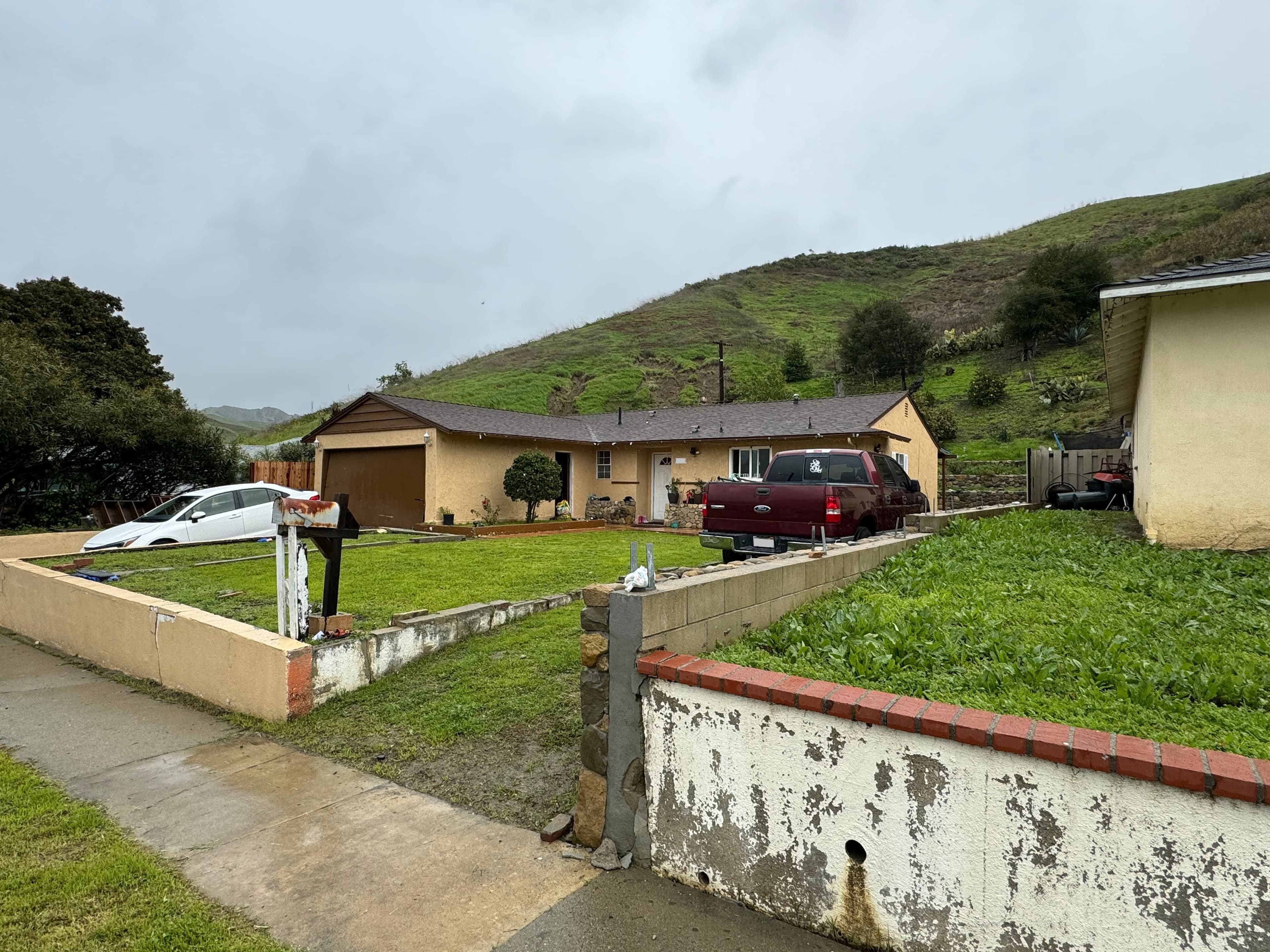 Front of the Ventura home and two-car garage before the ADU project